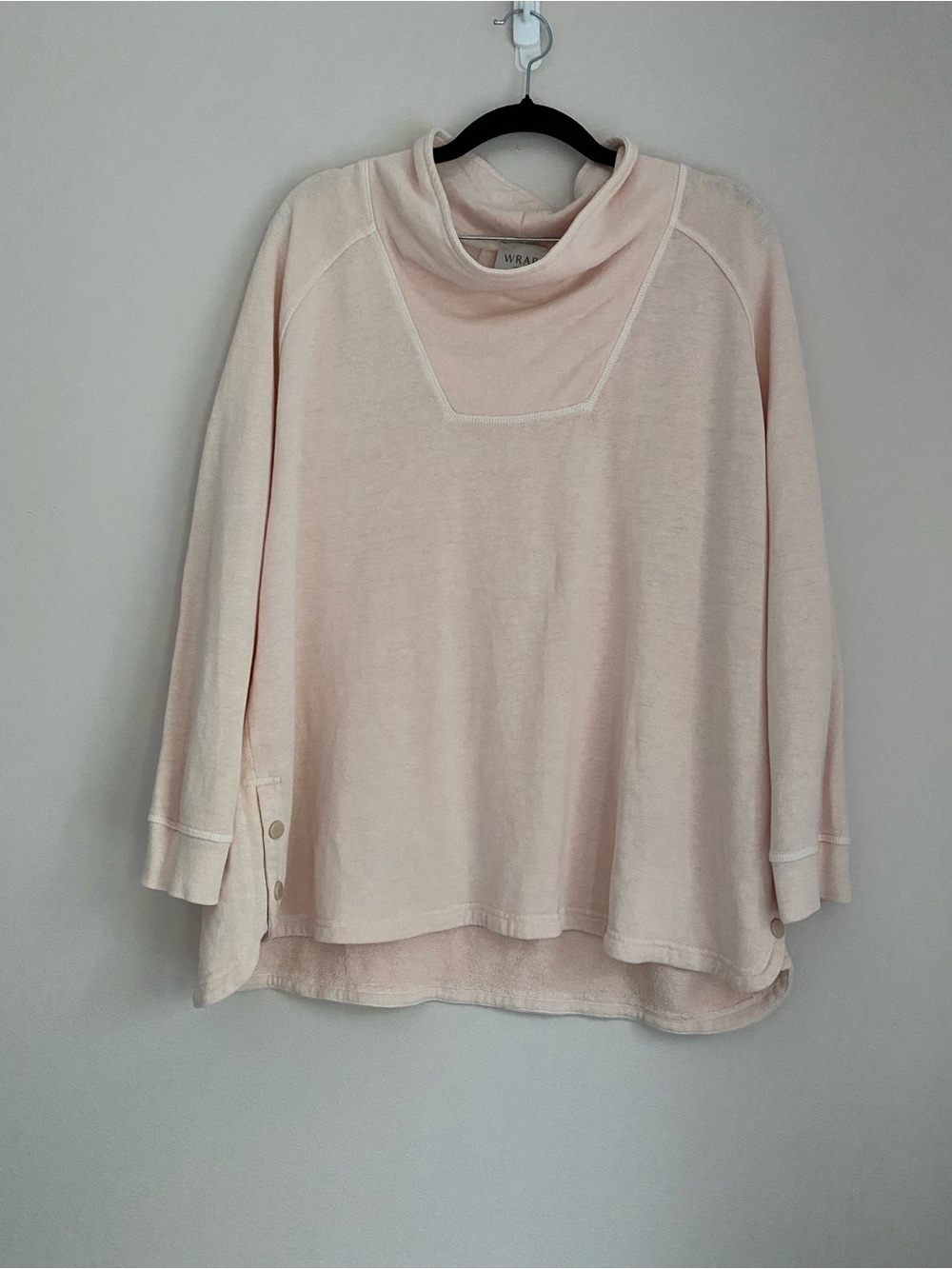 Wrap London hemp and organic cotton natural fiber sweatshirt funnel neck US 12